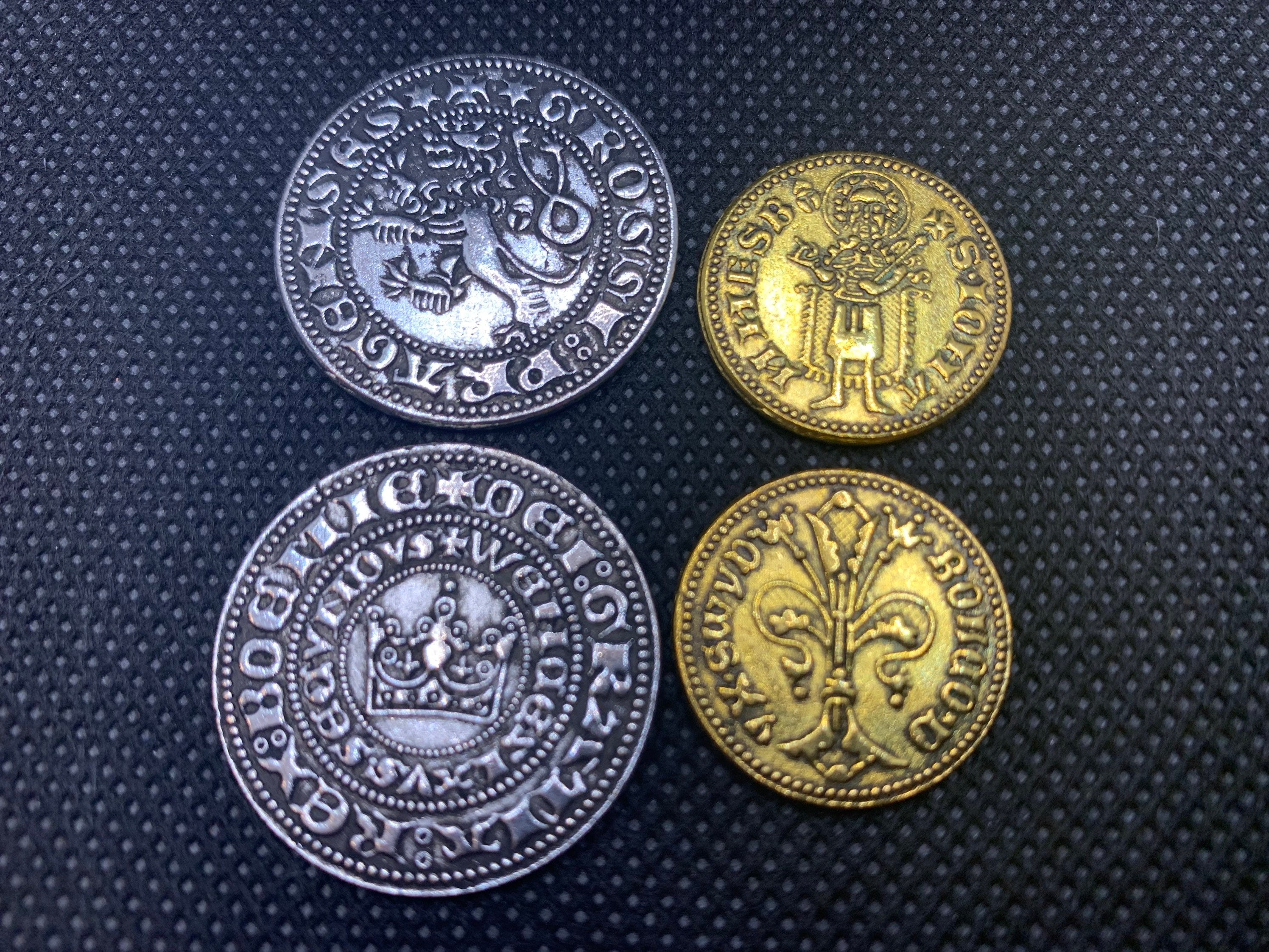 Set of 10 Silver Viking LARP Coins - MY100679 - Medieval Collectibles