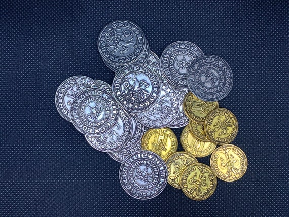 Set of 10 Gold LARP Coins