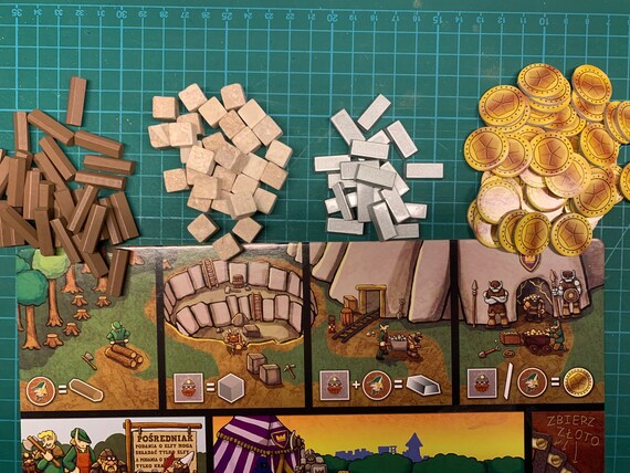 Belfort stone and metal Resources (55 upgrade board game tokens)