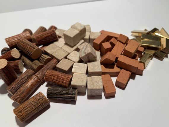 Premium Red Cathedral resources (wood, bricks, stone and gold), board game custom token upgrades