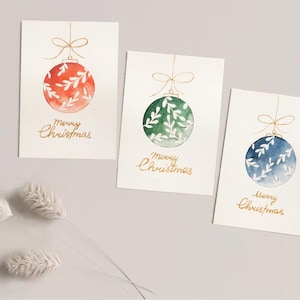 Aquarel kerstkaarten handgemaakt, aangepaste kerstkaarten, kerstcadeaukaart, handgeschilderde kerstkaarten, set kerstkaarten 3