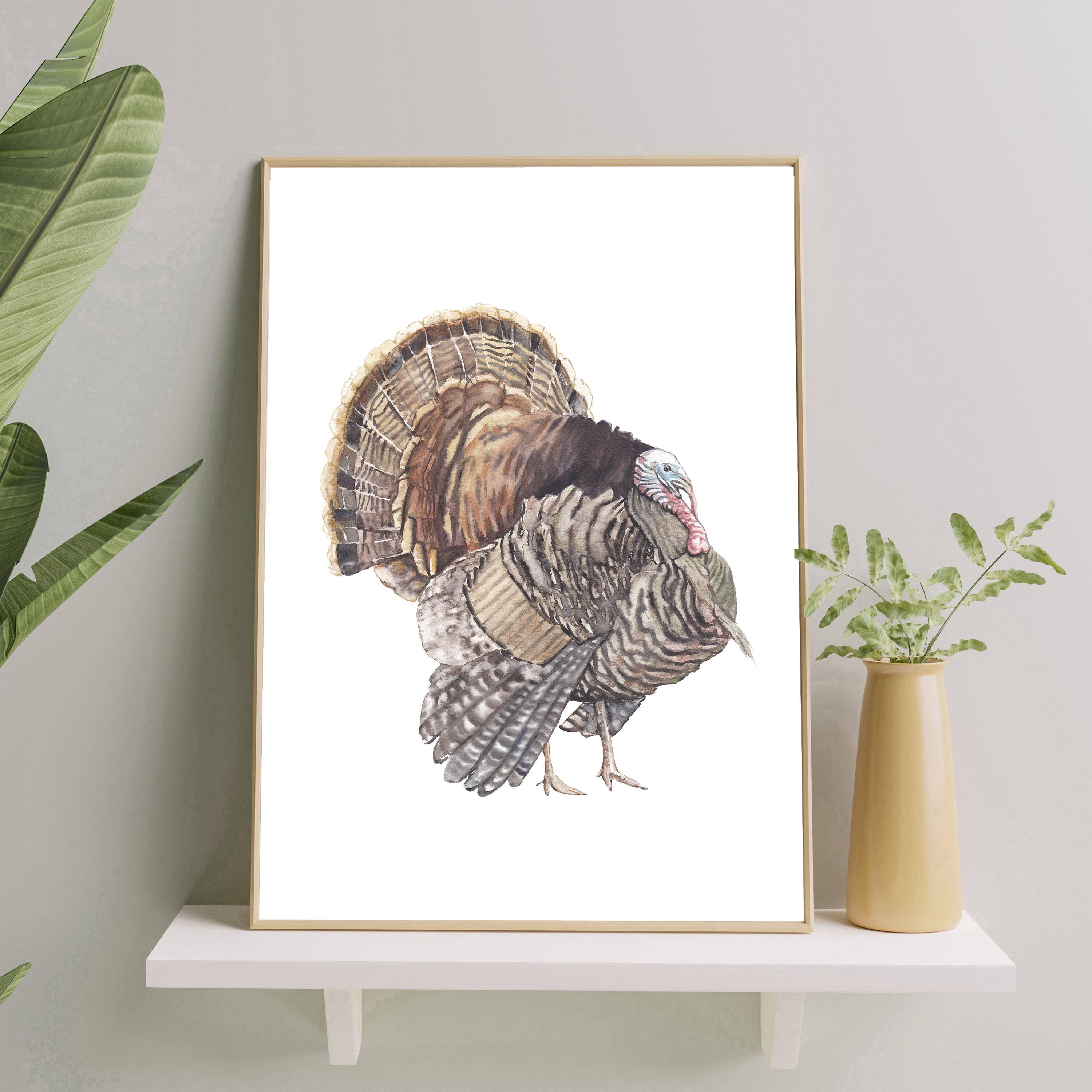 Turkey Watercolor Print – Farmhouse Wall Art – Father’s Day Gift ...