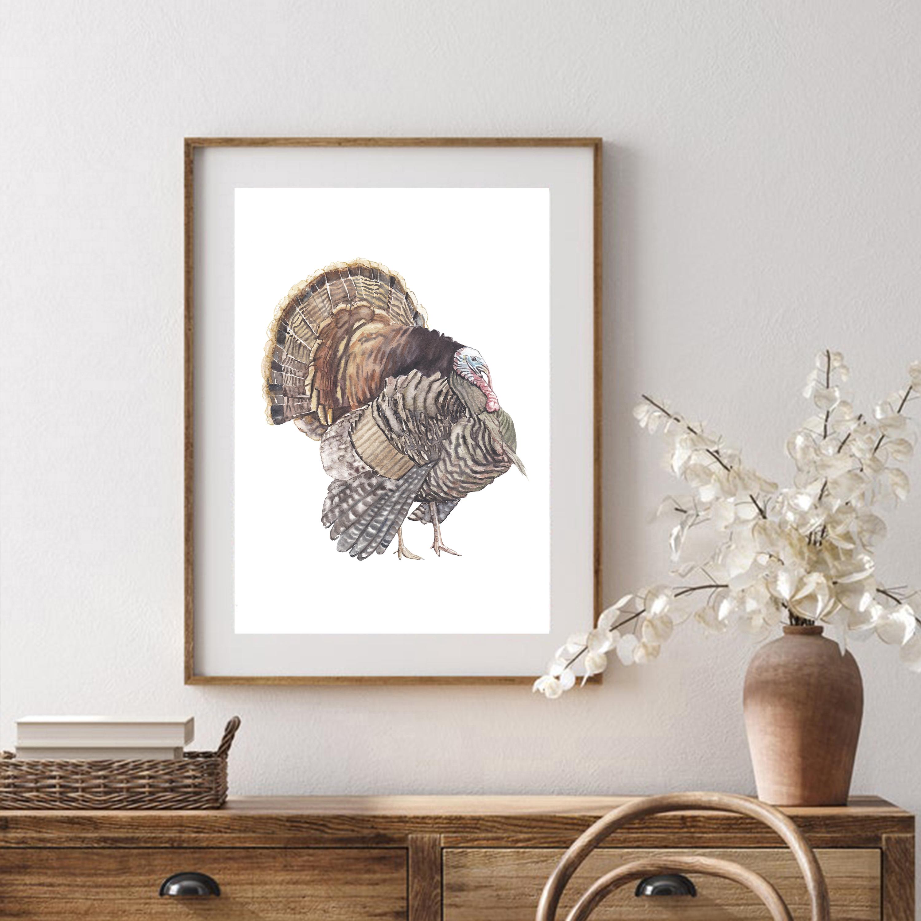 Turkey Watercolor Print – Farmhouse Wall Art – Father’s Day Gift ...