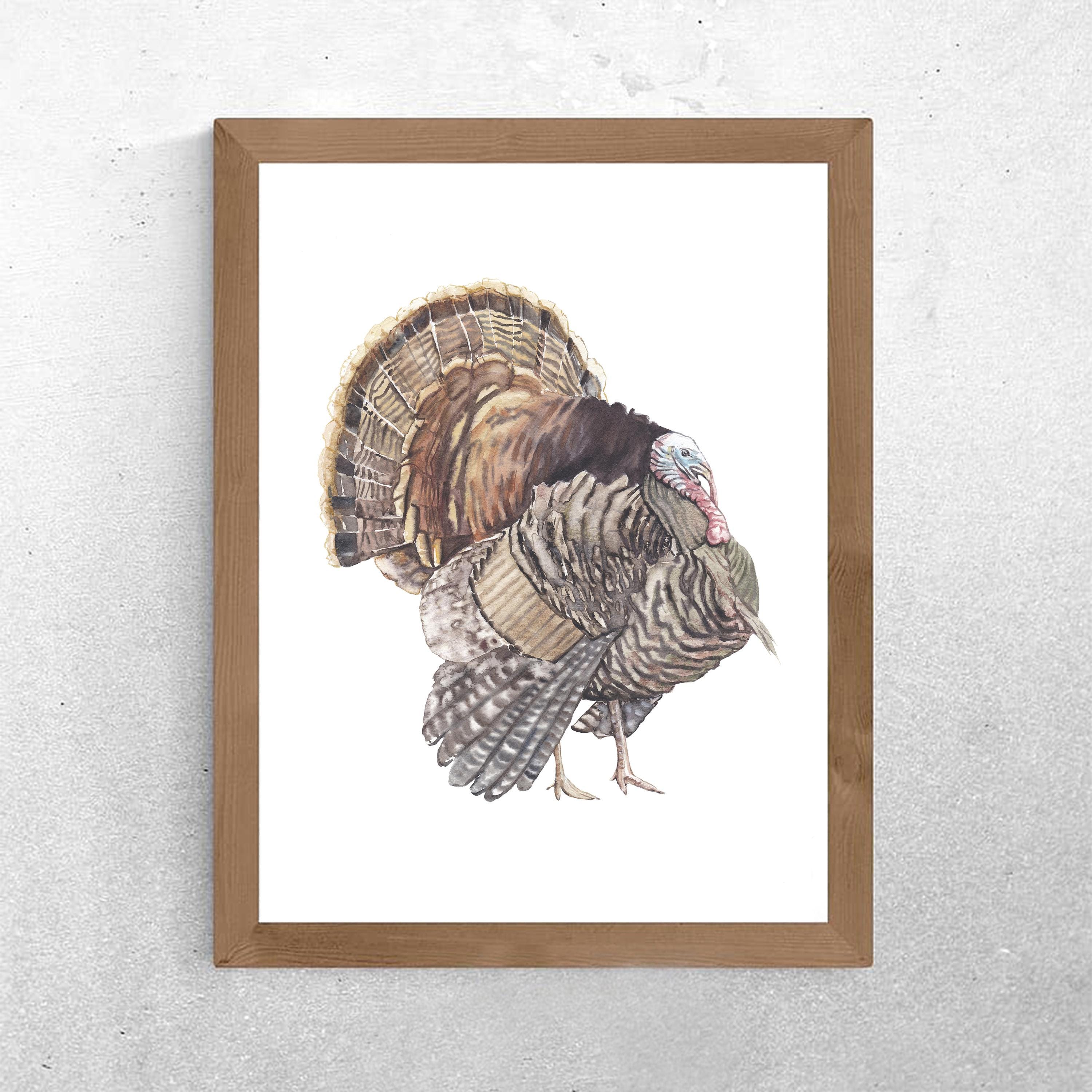 Turkey Watercolor Print – Farmhouse Wall Art – Father’s Day Gift ...
