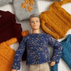 Doll clothes Kendoll sweater hand knitted sweater, patterned doll sweater, jumper