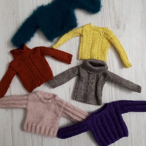 Doll Clothing Clothes for doll - sweater for doll 11.5 - 12 inch, doll knitted sweater, Fashion doll clothes made to move fashionistas