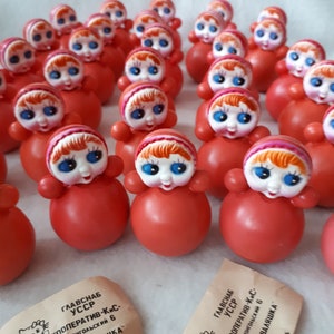 Vintage small roly-poly doll Roly baby toy Little roly-poly Educational toy Rare dancing doll Collectible doll Rare nevalyashka Plastic doll