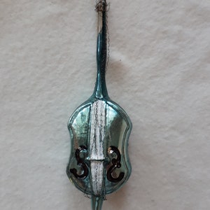 VIOLIN Antique German Christmas decoration, Retro Christmas, Christmas ornament, nostalgic Christmas, mercury glass, Lauscha German