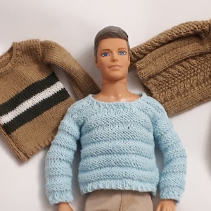 Doll clothes Kendoll sweater hand knitted sweater, patterned doll sweater, jumper