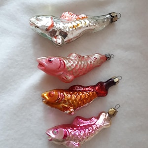 FISH vintage  Glass Christmas Ornament, Home Decor, RETRO Christmas Tree Ornaments, Holiday Xmas Gift,  Christmas Decoration