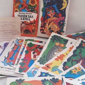Conjunto vintage de postais - "alfabeto ucraniano", presente original, estilo anos 90