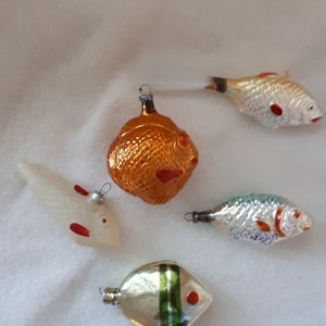 FISH vintage German Glass Christmas Ornament, Home Decor, RETRO Christmas Tree Ornaments, Holiday Xmas Gift,  Christmas Decoration