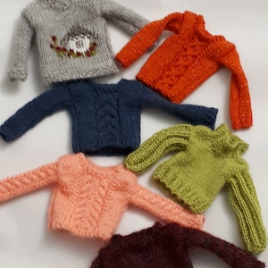 Doll Clothing Clothes for doll - sweater for doll 11.5 - 12 inch, doll knitted sweater, Fashion doll clothes made to move fashionistas