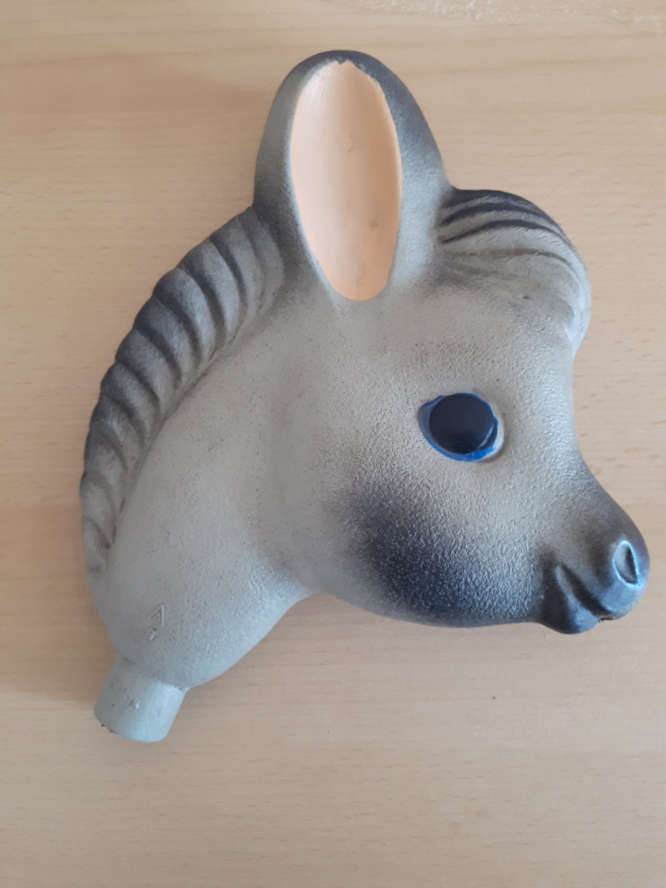 Donkey Hobby donkey Very rare collectible Soviet stick donkey toy,  vintage rubber donkey riding stick, antique donkey head