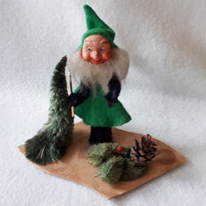 Adornos antiguos y raros para el árbol de Navidad alemán: limpiapipas, gnomo enano, Papá Noel