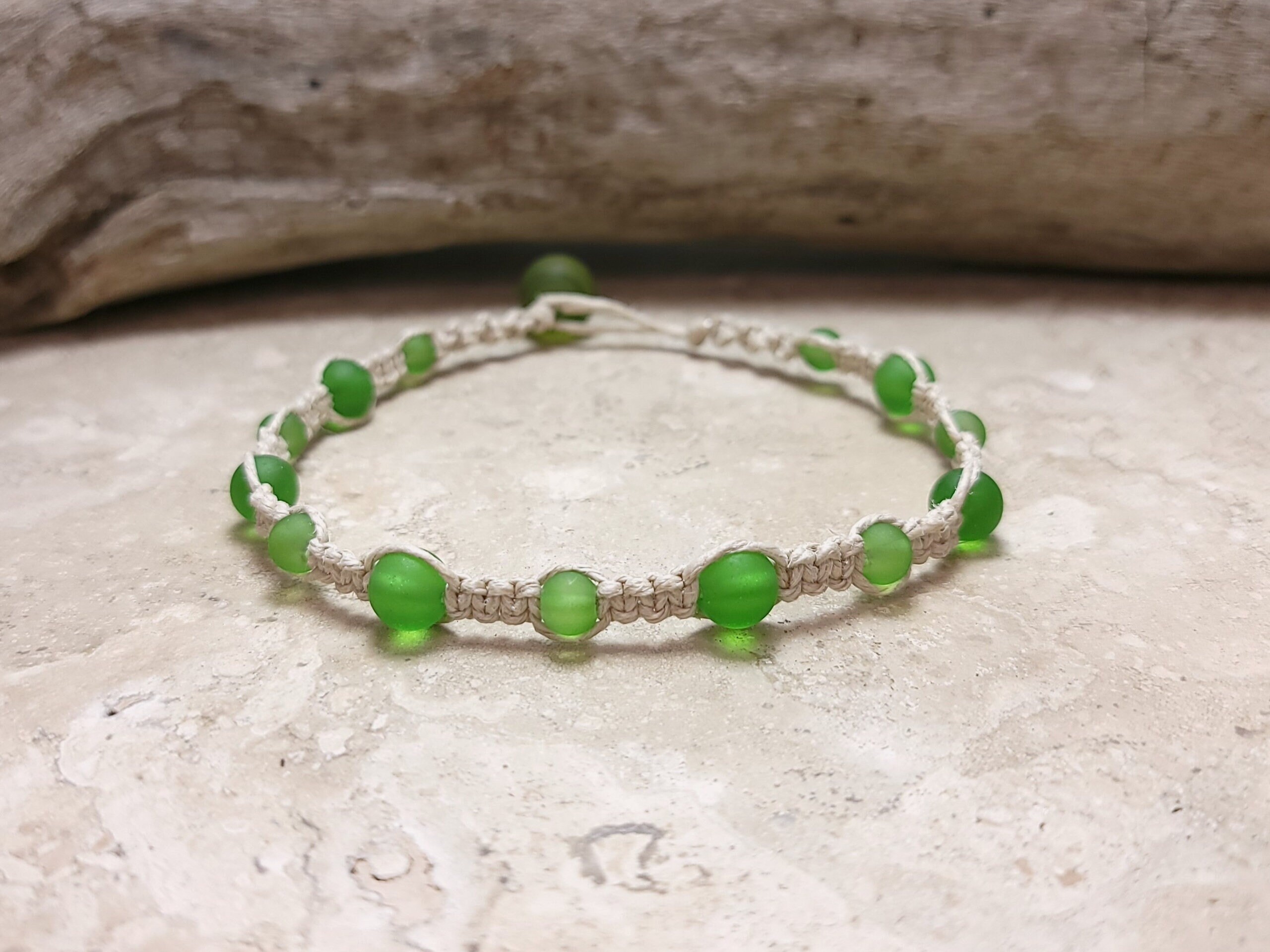 xL Beach Sea Glass Hemp Ankle Bracelets - CHOOSE SIZE/STYLE - Handmade Artisan Beachy Macrame Anklets Jewelry Women Girls - Free Shipping