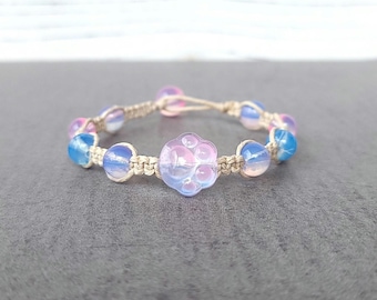 Glowing Opalite Hemp Bracelet -CHOOSE SIZE/STYLE- Handmade Quality Macrame Beachy Opal Crystal Women Girls Free Shipping Boho Beaded Artisan