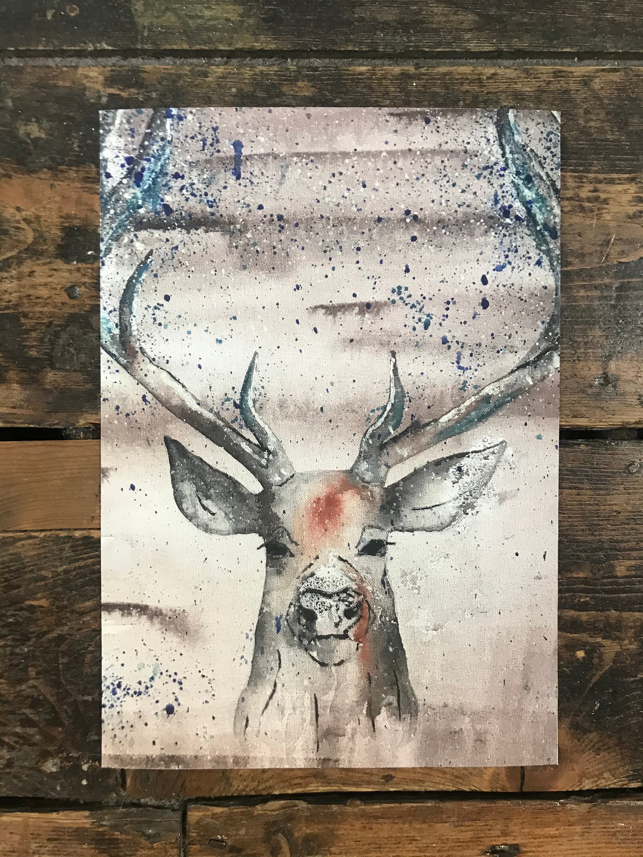 Stag Painting. Stag Artwork. Gift Ideas. Wall Art. Home Decor Etsy