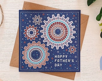 Happy Father's Day Card / Father's Day Card for Mechanics and Engineers / Blue Father's Day Card / Eco-Friendly Father's Day Cards