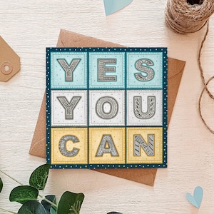 Carte de santé mentale Yes You Can / Carte positive inspirante pour un ami / Cartes de voeux typographiques / Cartes de voeux écologiques / Cartes vierges