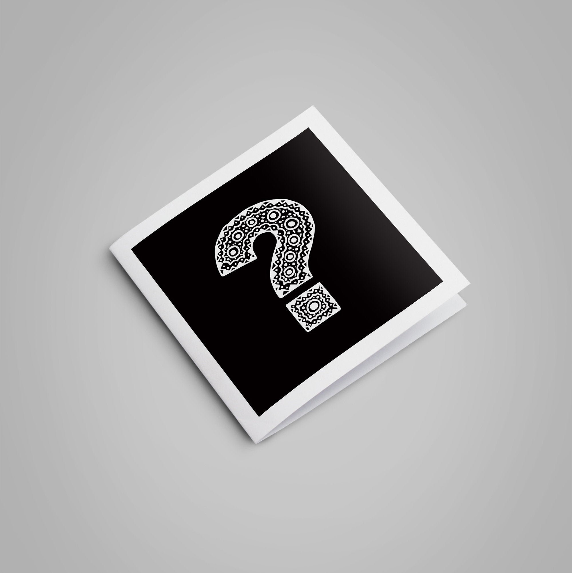 Question Mark Card / Punctuation Cards / Greeting Cards / Etsy