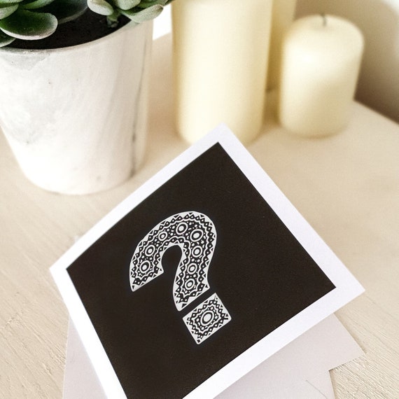 Question Mark Card / Punctuation Cards / Greeting Cards / - Etsy