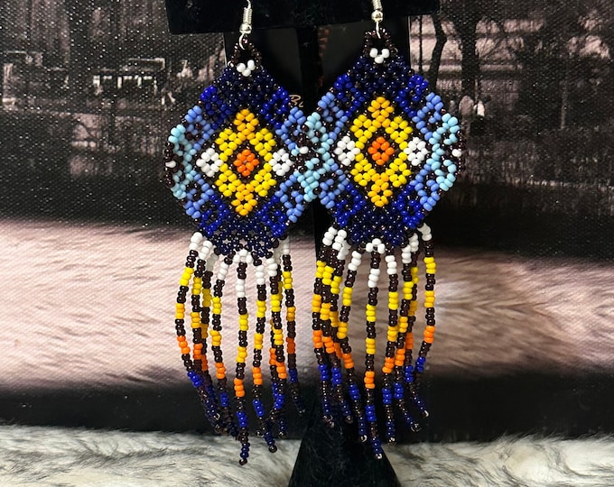 Handmade rhombus earrings