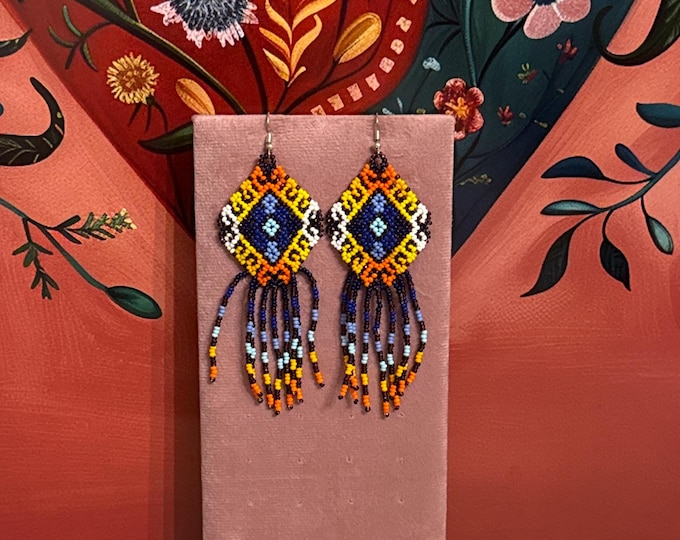 Handmade rhombus earrings