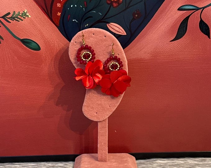 Crystal flower earrings