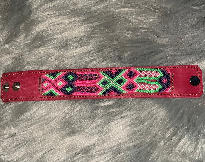 leather bracelets with embroidery