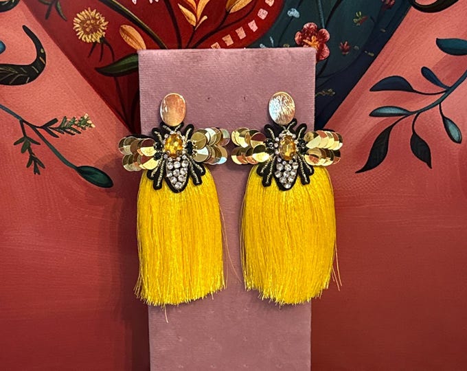 Handmade fly earrings