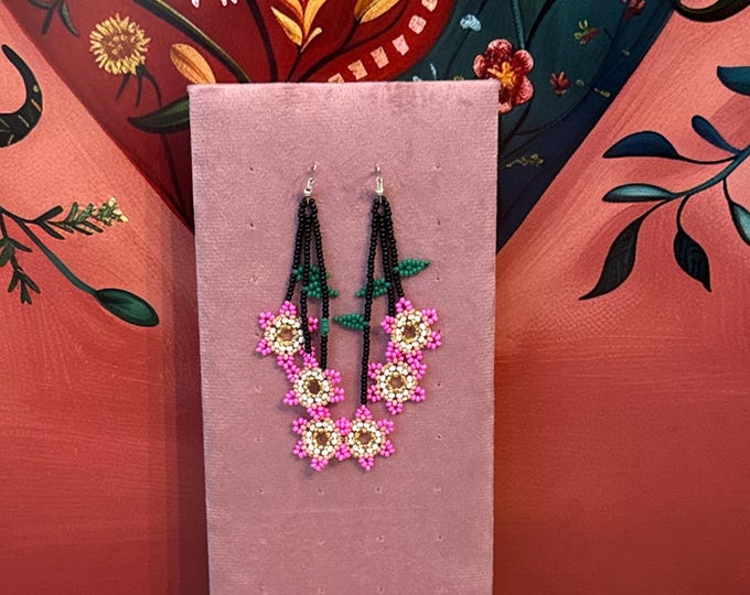flower waterfall earrings