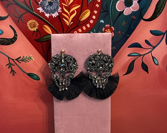Crystal skull earrings