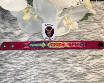Leather bracelets with fabric