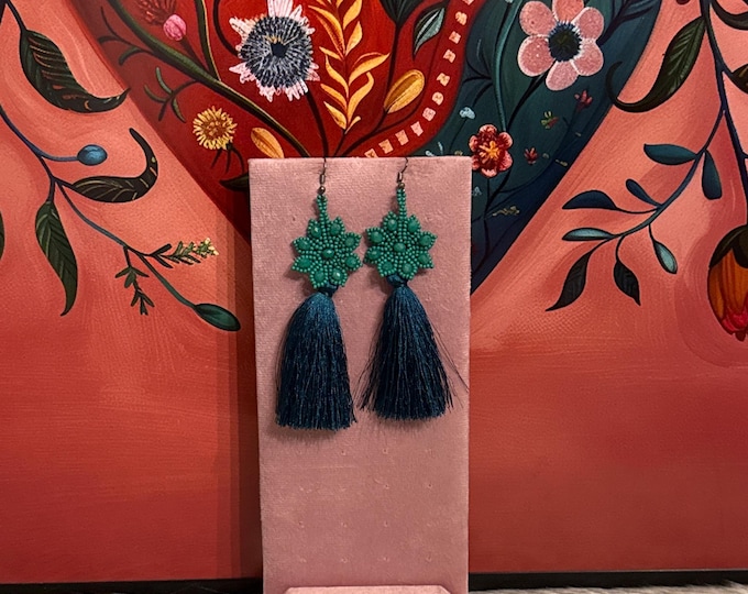 Handmade crystal and bead earrings