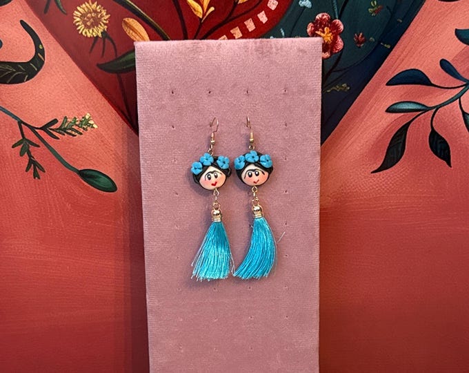 Frida Kahlo cold porcelain earrings