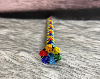 Pen holder with handmade embroidered cover