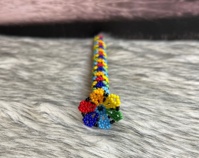 Pen holder with handmade embroidered cover
