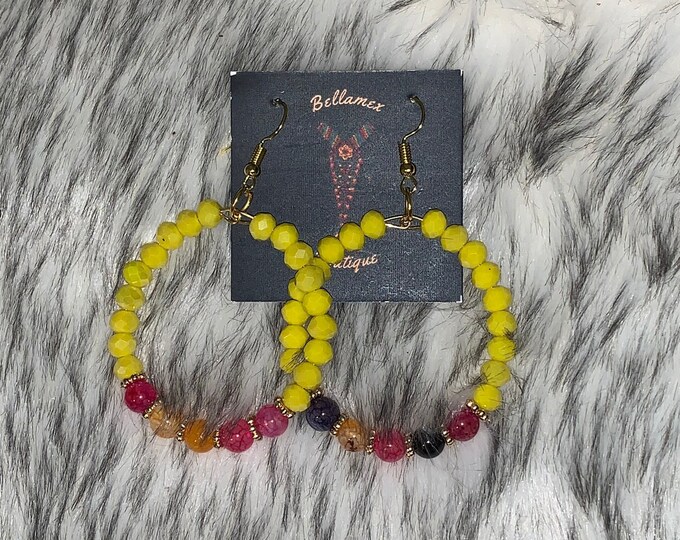 Handmade crystal and agate earrings