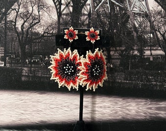 Sunflower earrings with buckle