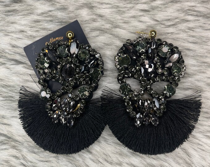 Crystal skull earrings