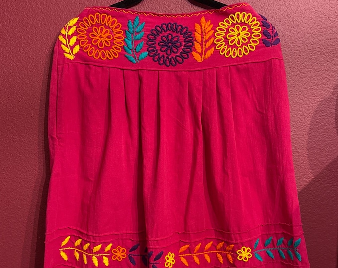 Mexican handmade skirt with rococo embroidery