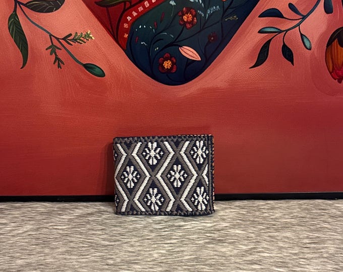 Leather wallets with embroidery