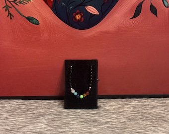 7 chakra thread bracelet with natural agates and 925 silver