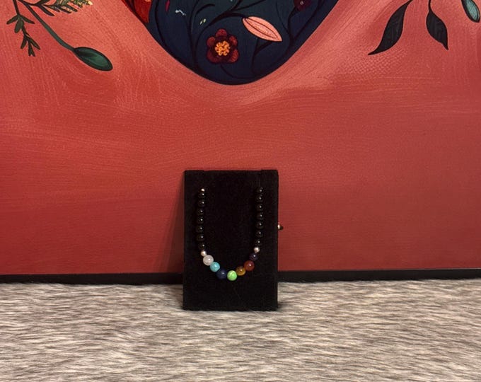 7 chakra thread bracelet with natural agates and 925 silver