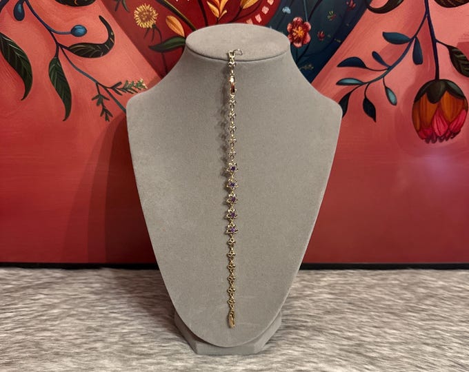 Purple flower bracelet