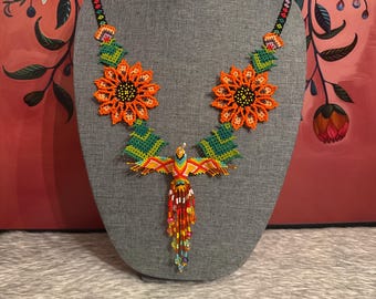 Handmade hummingbird necklace set with earrings and bracelet
