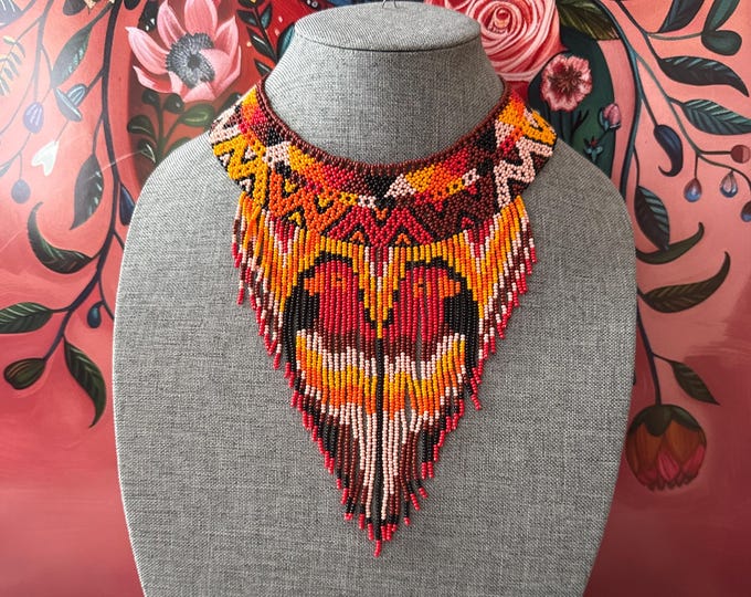 Handmade macaw necklace