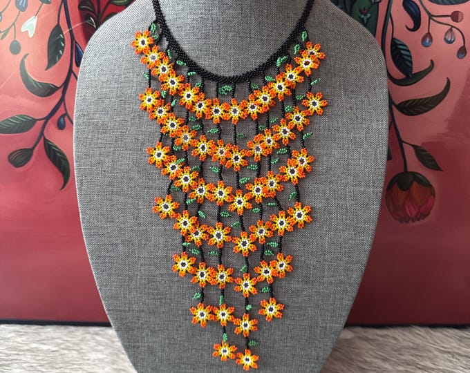 Flower waterfall necklace