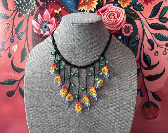 Calla lily waterfall necklace and earrings